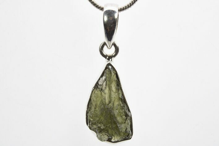 Green Moldavite Tektite Pendant ( g) - Czech Republic #317528
